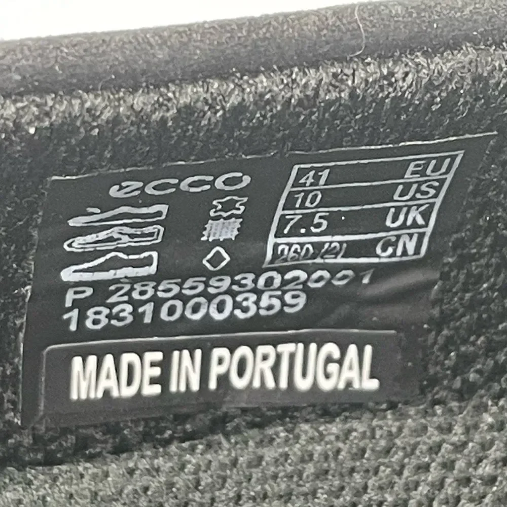 Ecco Gillian Slip On Sneaker Shoes Women’s Size 10 41 Black Suede Perforated - Picture 8 of 9